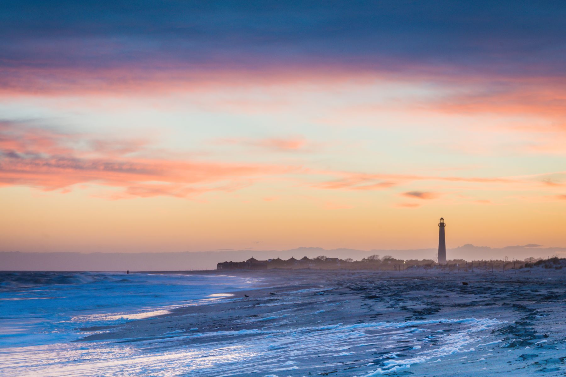 Cape May NJ lighthouse and Atlantic Ocean